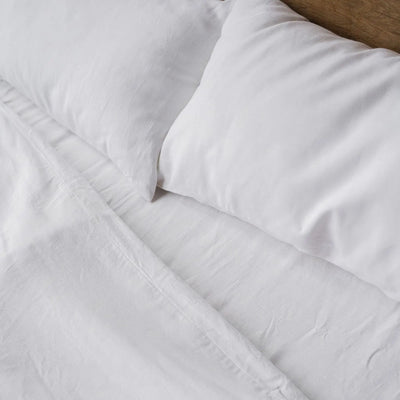 Juego de fundas de almohada 100% lino en Blanco óptico