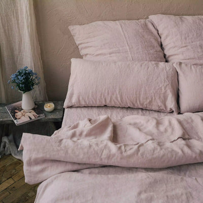Discover Premium Linen Bedding Set 200x200 in Rose Quartz 3