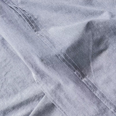 Set di biancheria da letto in lino e cotone con lenzuolo piatto 240x270 in grafite melange