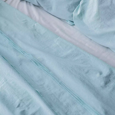 Linen & Cotton Bedding set with Duvet cover 200x200 in Turquoise Melange