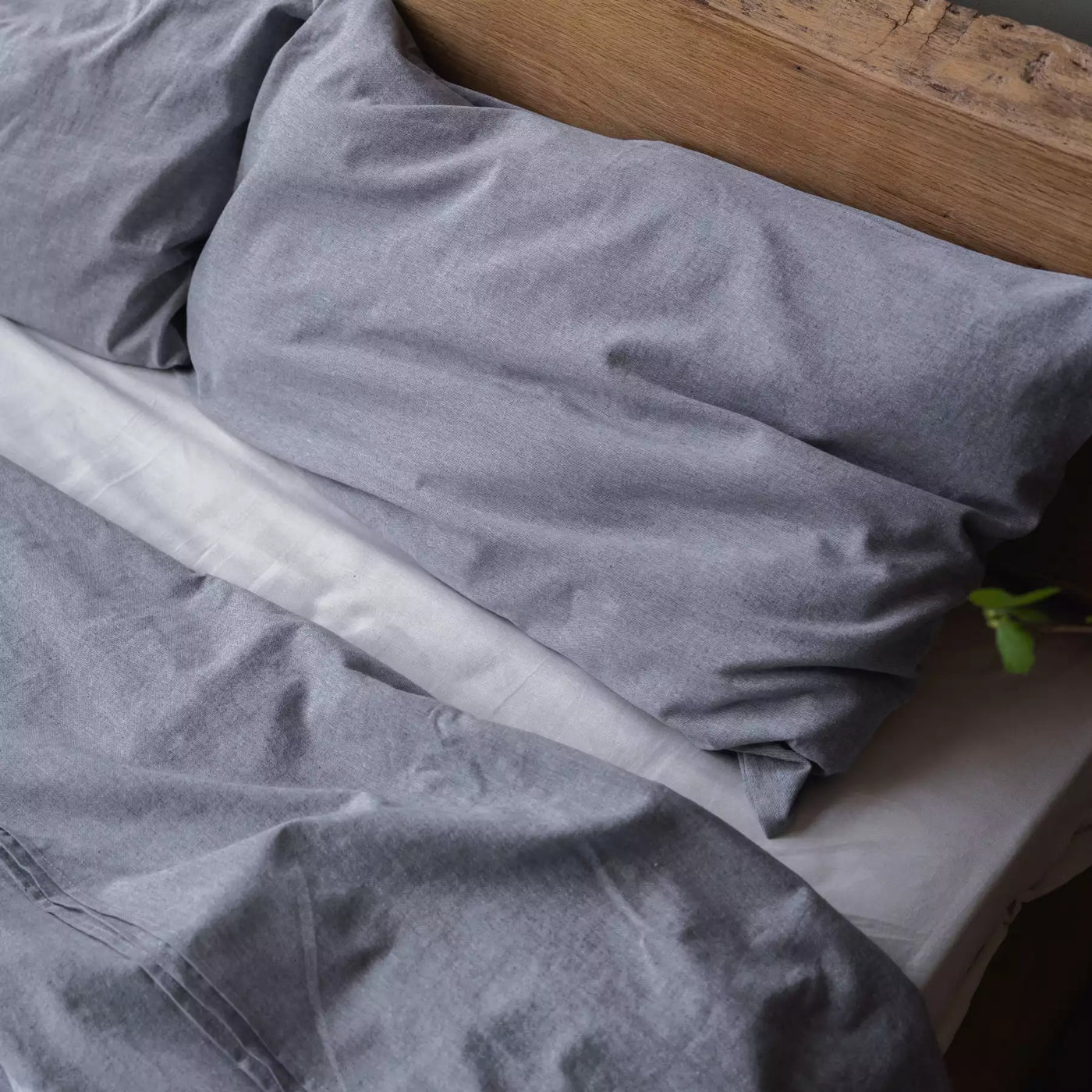 Linen & Cotton Pillowcase Set in Graphite Melange