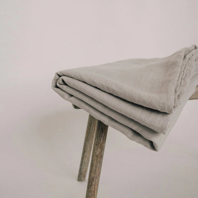 Shop Organic Linen Bedding Set 155x200 in Grey 7