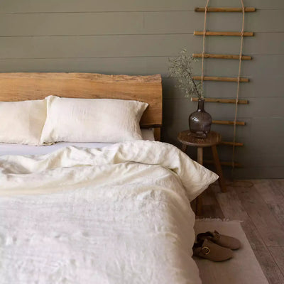 Linen bedding set 140x200 in Vanilla cream