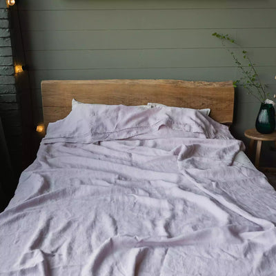 Juego de cama con sábana plana 190x270 en Rosa Cuarzo