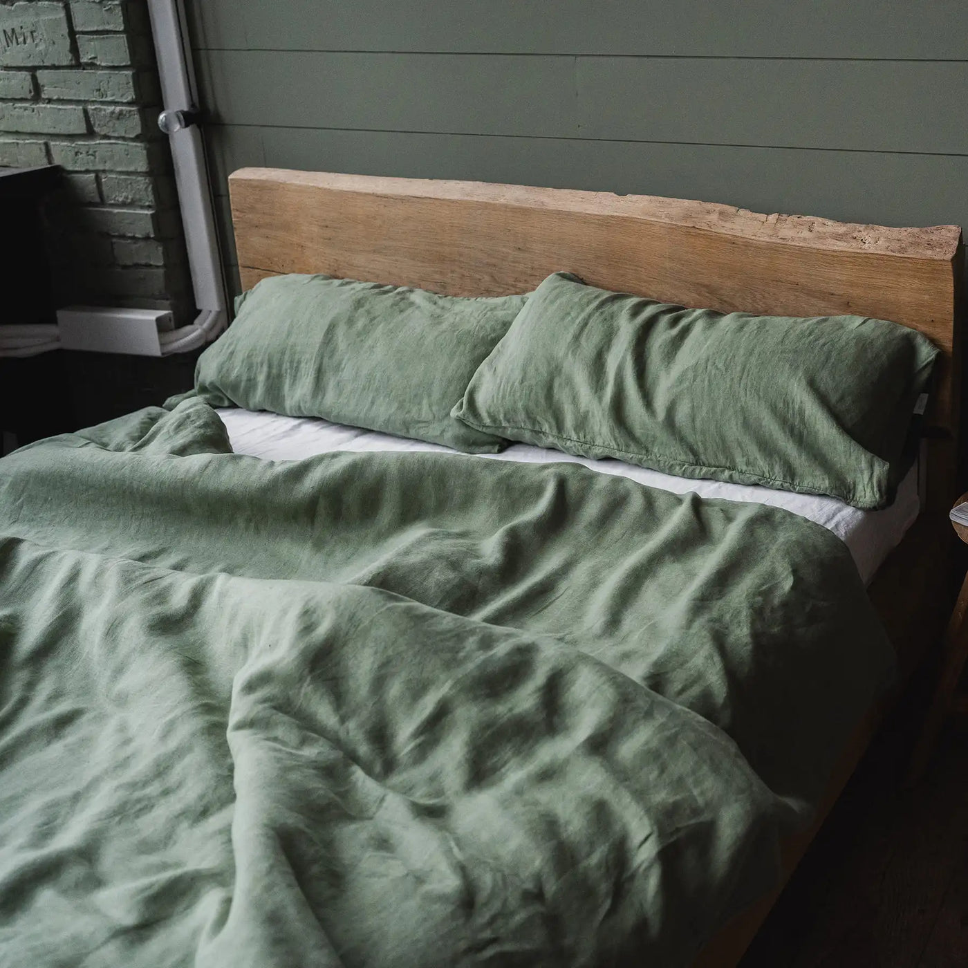 Set di biancheria da letto in lino 135x200 in Olive