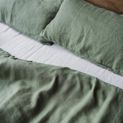 Linen bedding set 140x200 in Olive