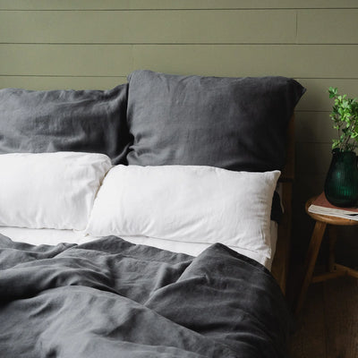 Set di biancheria da letto in lino 155x200 in grigio