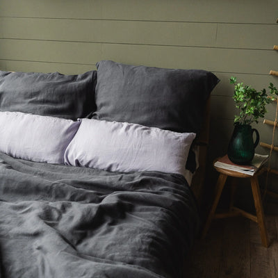 Linen bedding set 150x200 in Graphite