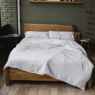 Linen bedding set 155x220 in Optical White