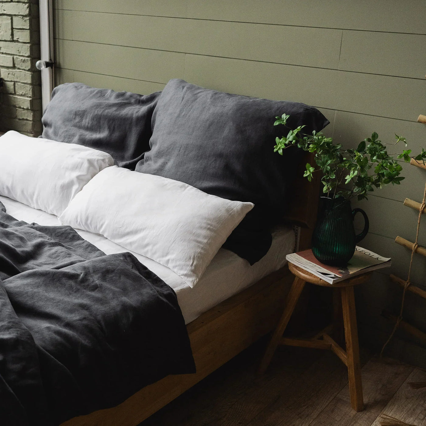 Linen bedding set 155x220 in Graphite