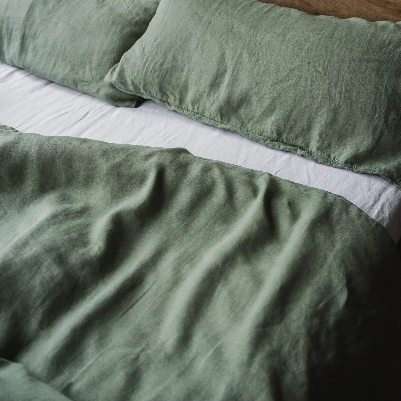 Linen bedding set 155x220 in Olive