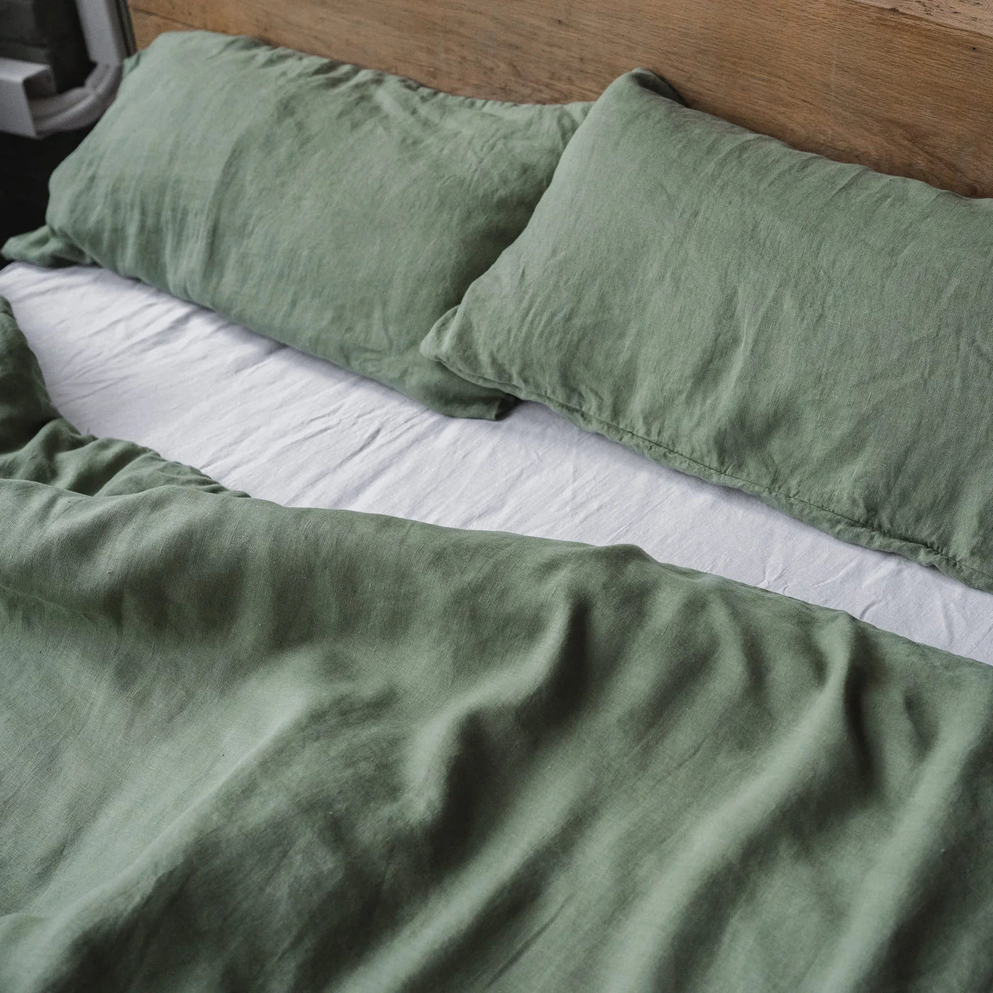 Set di biancheria da letto in lino 200x200 in Olive