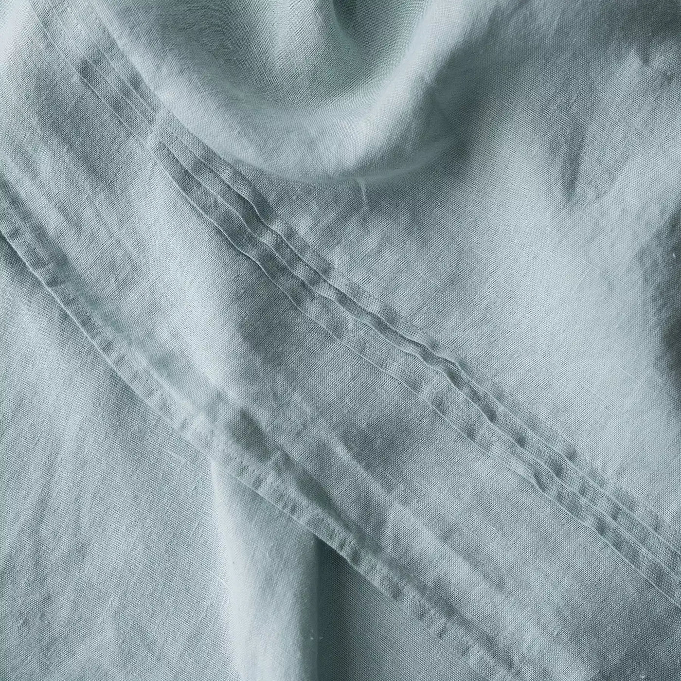 Linen Bedding set with Flat sheet 190х270 in Mint Green