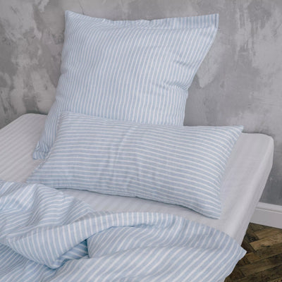 Buy Natural Fitted Sheet Linen and Cotton with White Stripe 3