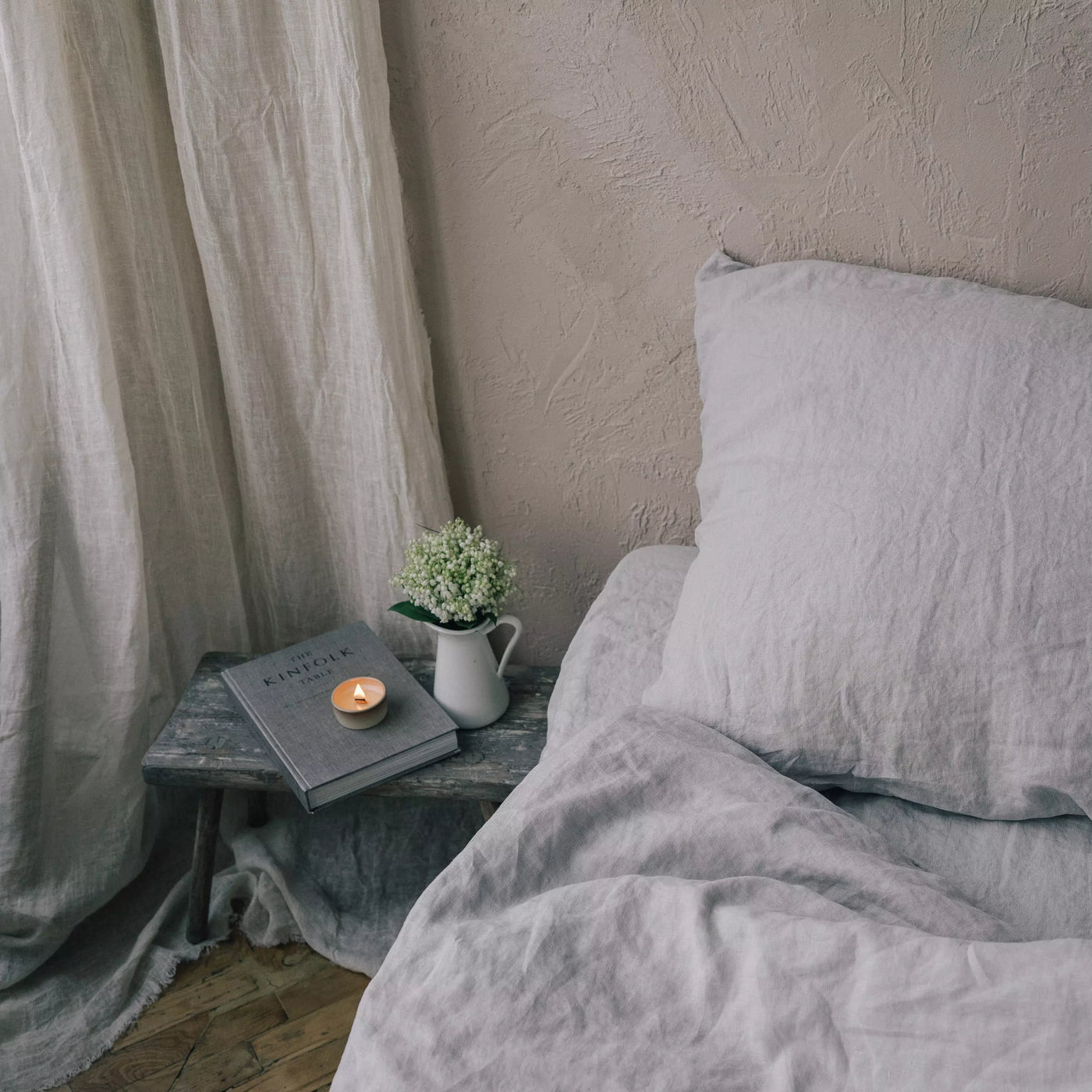 Check out Designer Linen Pillowcase Set in Grey 2