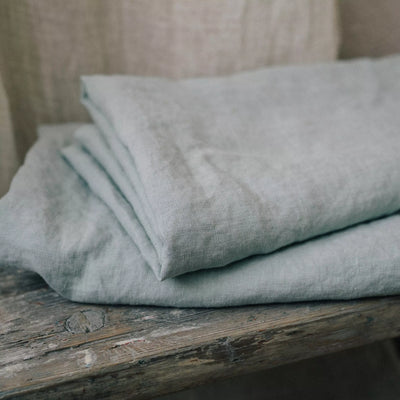 Buy online Super Soft Linen Pillowcase Set in Mint Green 6