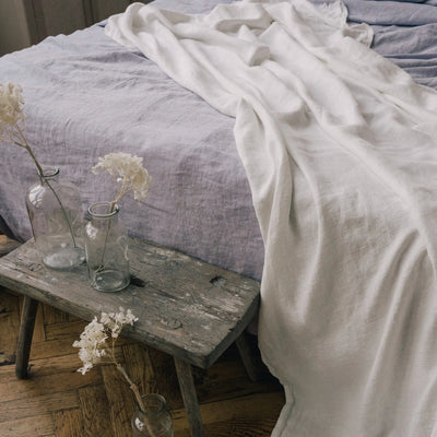 Acquista ora la coperta di lino premium bianca su Tintory Store 3