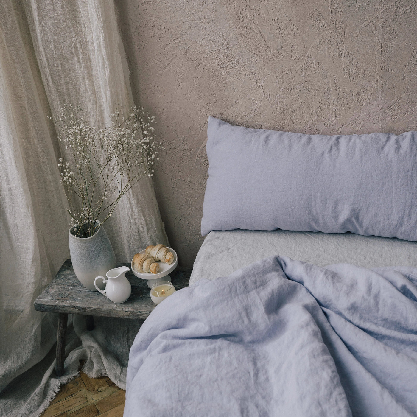 Jetzt kaufen Umweltfreundlich Lienen Bettbezüge Lavendel Blume 5
