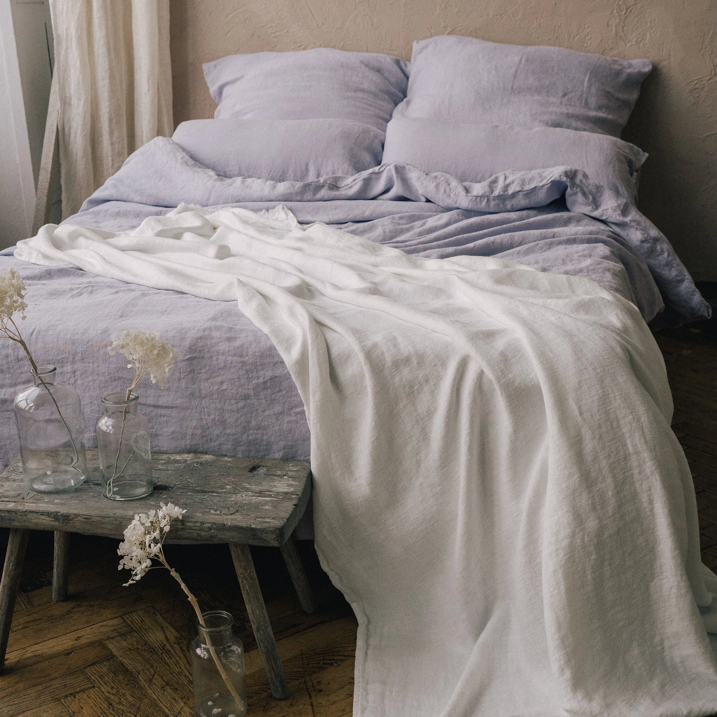 Jetzt kaufen Umweltfreundlich Lienen Bettbezüge Lavendel Blume 7