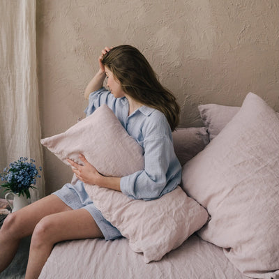 Find Natural & Breathable Linen Pillowcase Set in Rose Quartz 3