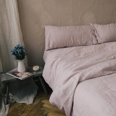 Find Natural & Breathable Linen Pillowcase Set in Rose Quartz 5