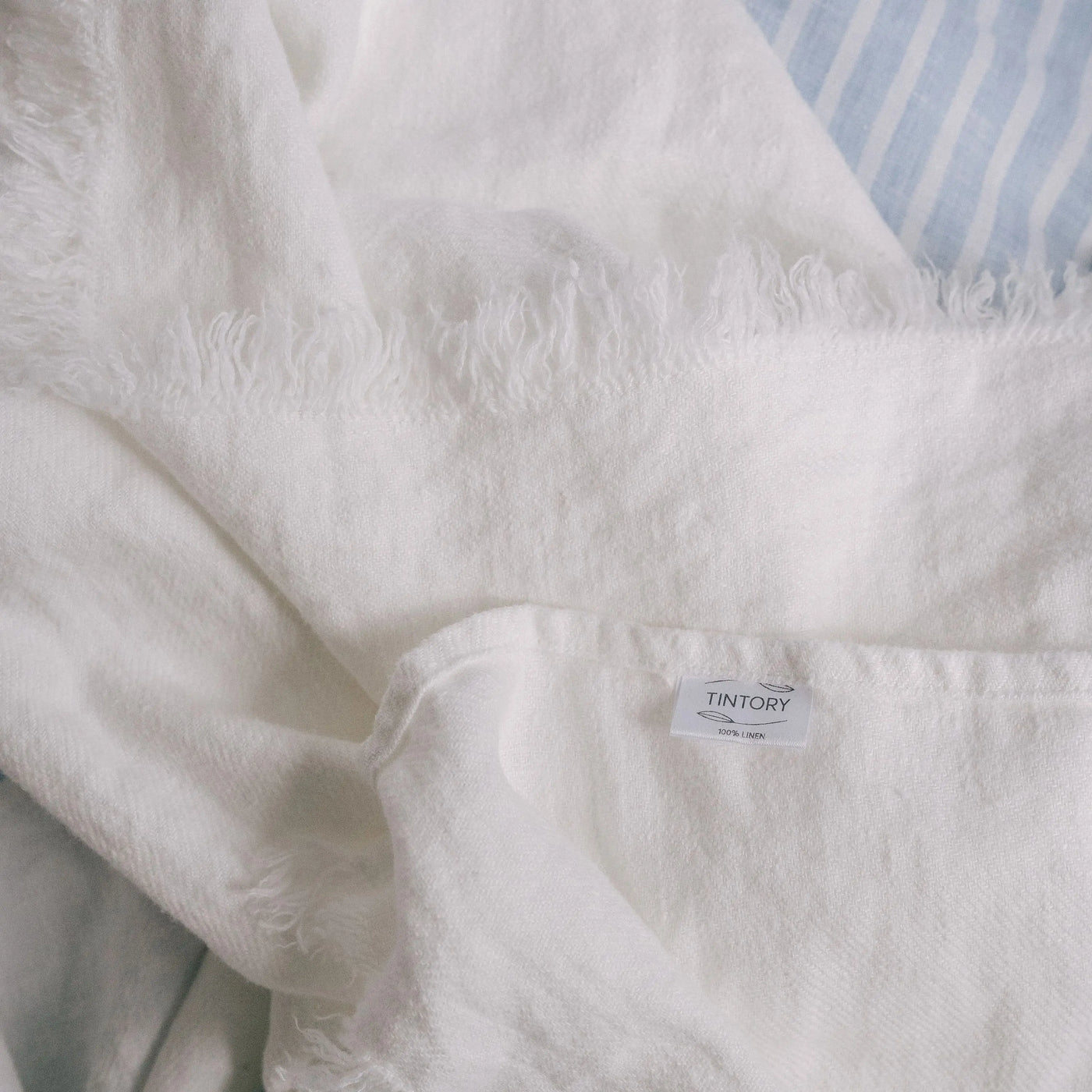 Acquistare online il set di asciugamani da bagno in 100% lino 2 pezzi in colore bianco