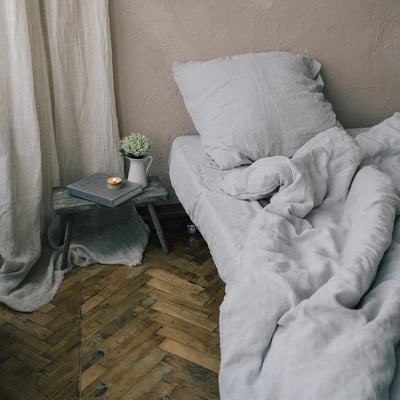 Set di biancheria da letto in lino 155x220 in grigio