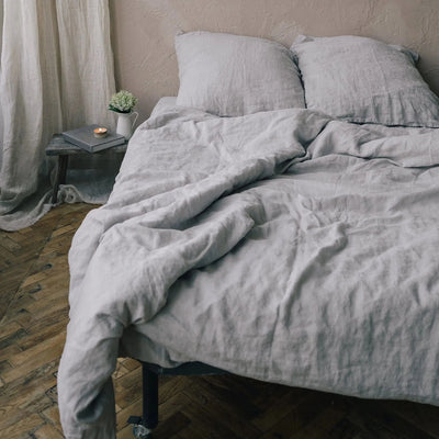 Set di biancheria da letto in lino 155x220 in grigio