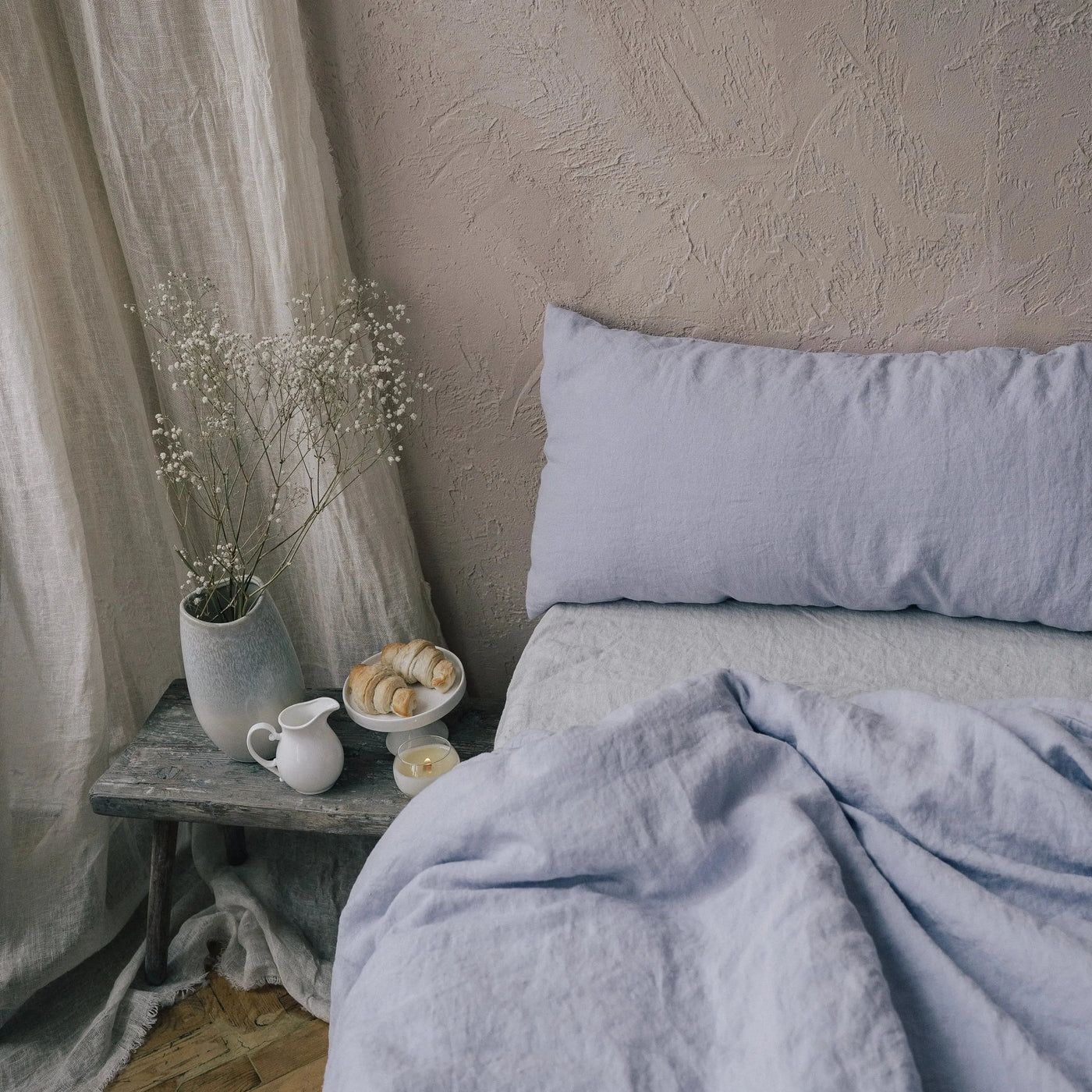 Buy Relaxed Linen Bedding Set 155x200 in Lavender Flower 4