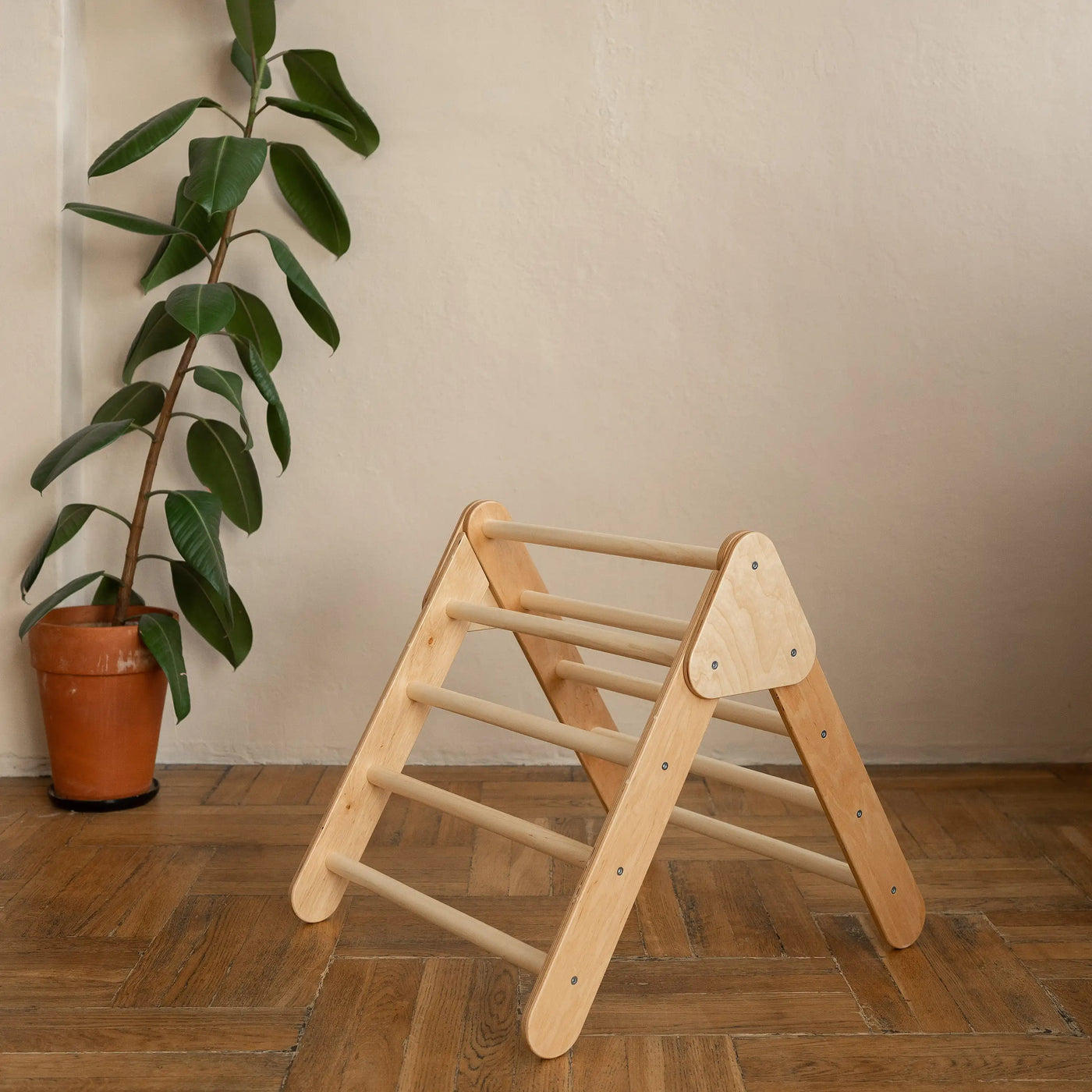 Find #1 Selling Medium Handmade Wooden Pikler Triangle for Kids 3